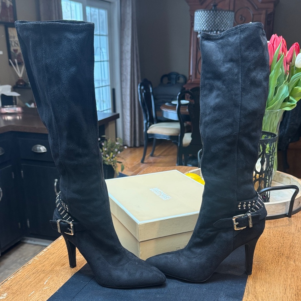 BCBGeneration Eileen Suede Studded Slouch Boot Sz 9.5m NEW